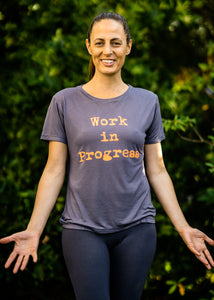 Organic Bamboo girls t-shirt : Work in Progress Rabbit/Orange