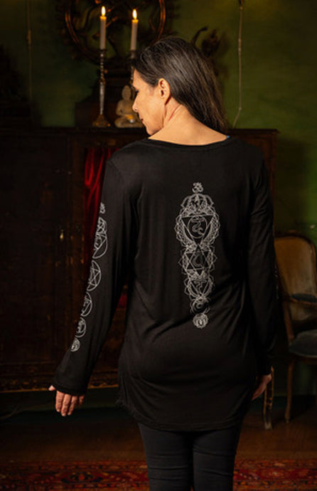 Bamboo girls L/S t-shirt : Chakra, Black/White