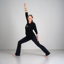 Load image into Gallery viewer, Black Cotton Lycra Flare Pants