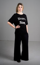 Load image into Gallery viewer, Organic Bamboo t-shirt : Here. Now print, Black.
