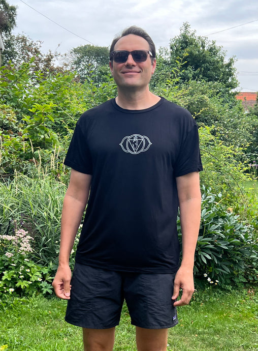 Organic Bamboo t-shirt : Chakra print, Black/Grey print