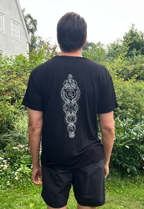 Organic Bamboo t-shirt : Chakra print, Black/Grey print