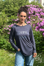 Load image into Gallery viewer, Organic Bamboo girls L/S t-shirt : Here. Now. Outer Space/Outer Space
