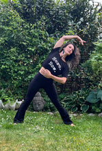 Load image into Gallery viewer, Organic Bamboo girls t-shirt : Here.Now Black/White