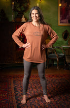 Load image into Gallery viewer, Bamboo girls L/S t-shirt : Chakra, Rose /Dk Grey