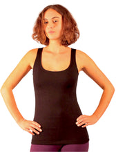 Load image into Gallery viewer, Black Viscose/ Lycra Top