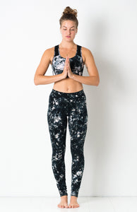 Full Black Smoke Tie Dye Leggings- yoga pants