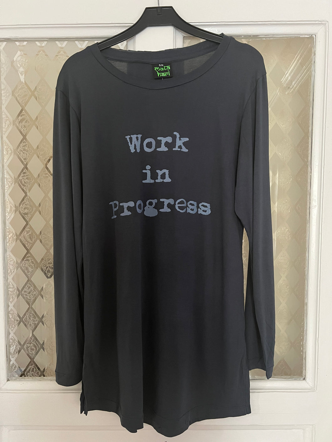 Organic Bamboo girls L/S t-shirt : Work i Progress Outer Space/ Stone