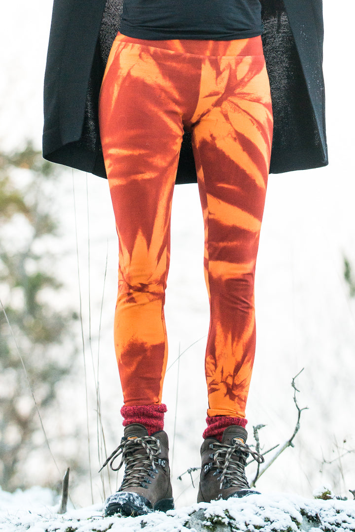 Orange Star Tie Dye Leggings- yoga pants