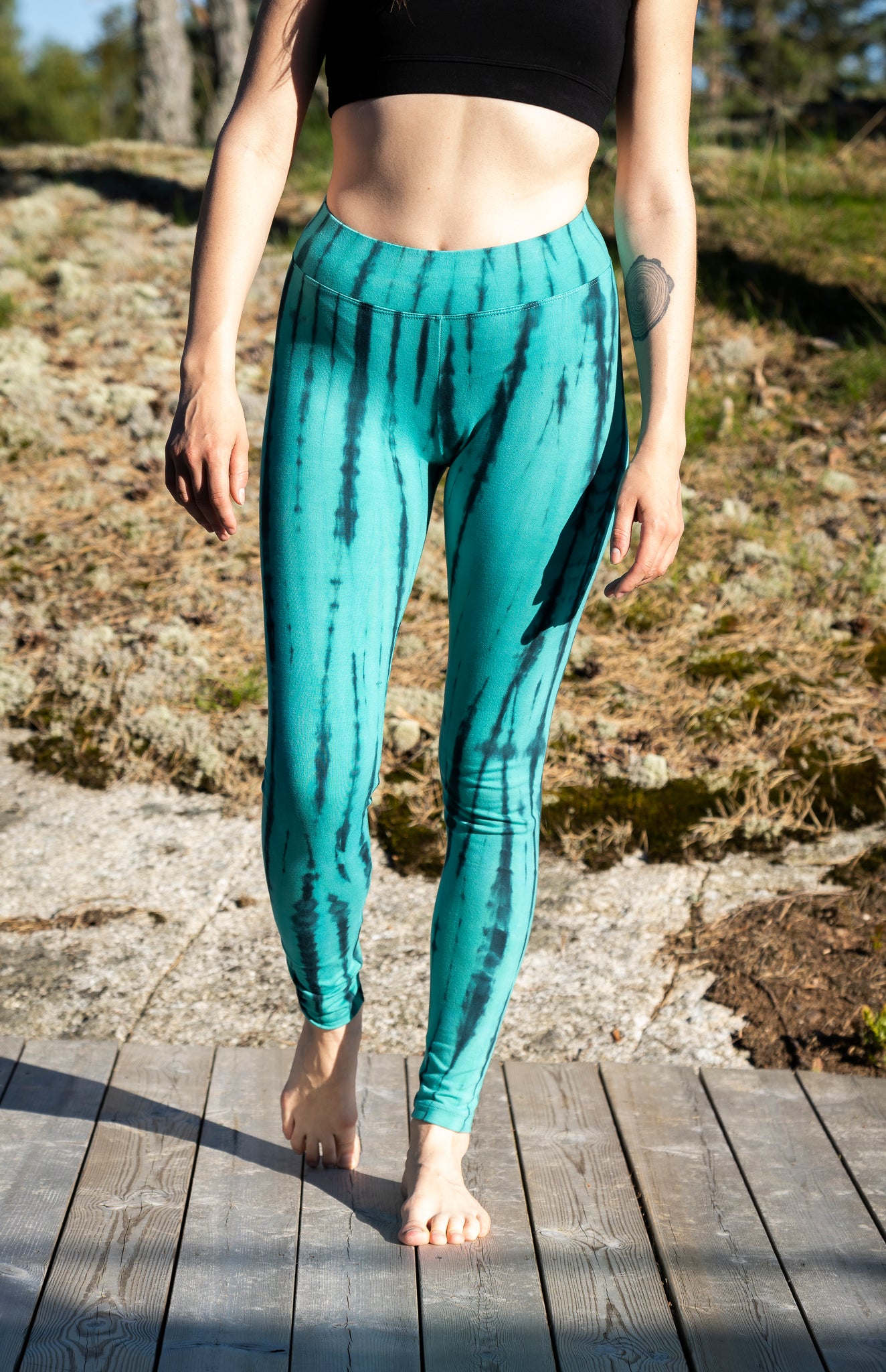 Aquamarine Net Tie Dye Leggings- yoga pants –