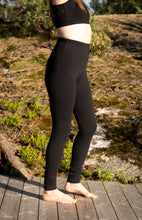 Load image into Gallery viewer, Black High Waisted Cotton Lycra Leggings