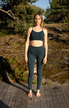Load image into Gallery viewer, Dk Teal High Waisted Bamboo Lycra Leggings