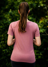 Load image into Gallery viewer, Organic Bamboo girls t-shirt : Work in Progress Pink/Dk Grey