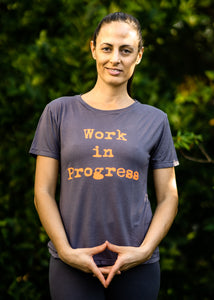 Organic Bamboo girls t-shirt : Work in Progress Rabbit/Orange