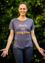 Load image into Gallery viewer, Organic Bamboo girls t-shirt : Work in Progress Rabbit/Orange